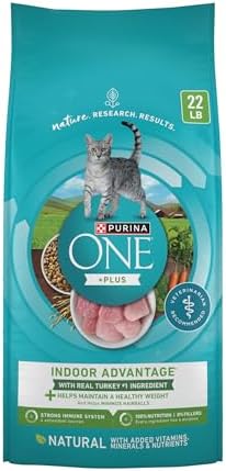 Purina ONE Natural, Low Fat, Weight Control, Indoor Dry Cat Food, +Plus Indoor Advantage - 22 lb. Bag