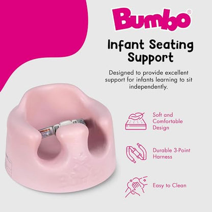 Bumbo Baby Infant Soft Foam Comfortable Support Wide Floor Seat with 3 Point Adjustable Harness for Ages 3 to 12 Months, Cradle Pink
