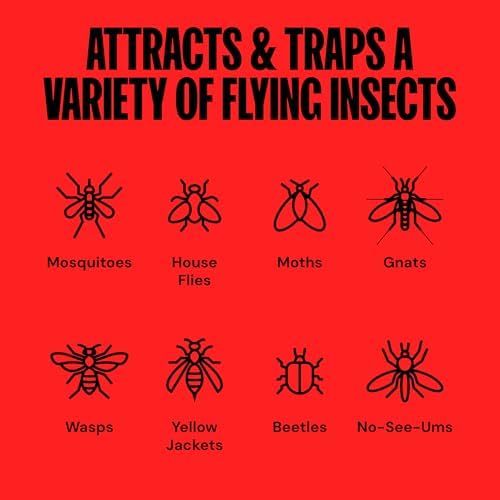DynaTrap DT2030SR Fly Traps Outdoor - Mosquito & Flying Insect Killer for 1 Acre – Kills Flies, Gnats, Wasps - Bug Zapper Alternative - Black