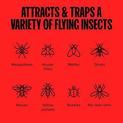 DynaTrap DT2030SR Fly Traps Outdoor - Mosquito & Flying Insect Killer for 1 Acre – Kills Flies, Gnats, Wasps - Bug Zapper Alternative - Black