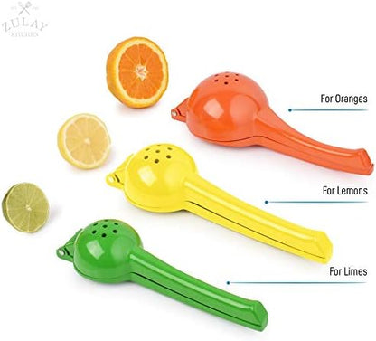 Zulay Premium Quality Metal Lemon Squeezer, Citrus Juicer, Manual Press for Extracting the Most Juice Possible - Pink