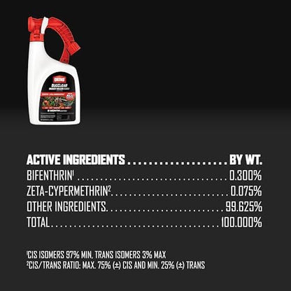 Ortho BugClear Insect Killer for Lawns and Landscapes Ready-to-Spray, Kills Periodical Cicadas, Mosquitoes, Ants, Spiders, Fleas, Ticks and More, 32 oz.