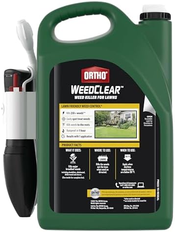 Ortho WeedClear Weed Killer for Lawns with Comfort Wand, Kills More than 250 Weeds including Dandelion and Clover, 1 gal.