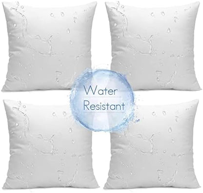 Ashler Outdoor Pillows, 18 x 18 Pillow Inserts Set of 4, Waterproof Throw Pillow Inserts Hypoallergenic for Patio, Water Resistant Indoor Outdoor Decorative
