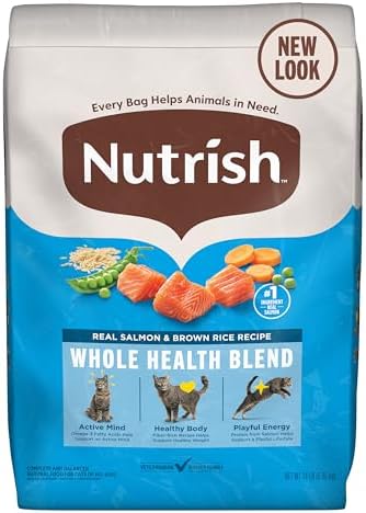 Nutrish Real Salmon & Brown Rice Recipe Dry Cat Food, 14 lb. Bag, Packaging May Vary (Rachael Ray)