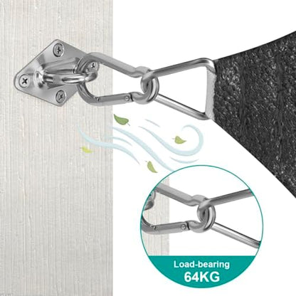Sun Shade Sail Hardware Kit 6 Inch for Rectangle & Triangle Shade Sail Install, Stainless Steel ShadeSail Fixing Accessories for Outdoor Patio Canopy Garden, Heavy Duty Awning Attachment 44 Set