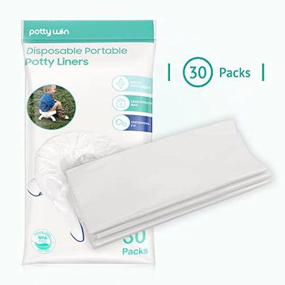 [30 Counts] Disposable Potty Liners Compatible with OXO Tot 2-in-1 Go Potty, Potty Refill Bags for Toddler Travel, Universal Potty Bags Fit Most Potty Chairs and Travel Potty