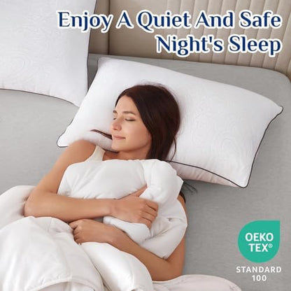 JOLLYVOGUE Standard Pillows Set of 2, Cooling and Supportive Pillows Full Size Set of 2 for Side and Back Sleepers, Down Alternative Hotel Collection Sleeping Pillow