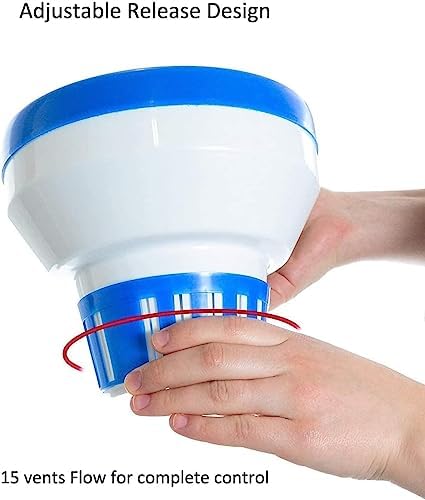 Floating Chlorine Dispenser, Pool Spa Chlorine/Bromine Floater,7" Large Capacity Floating Chlorinator & Bromine Holder Fits 3 Inch Chemical Tablets（Collapsible）