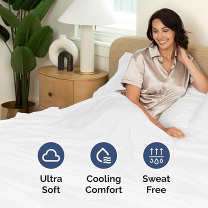 Extra Deep King Sheet Set - 6 Piece Breathable & Cooling Sheets - Hotel Luxury Bedding Set w/18-24 Inch Extra Deep Pockets - Easy & Secure Fit - Super Soft, Wrinkle Free and Comfy - White, King Size