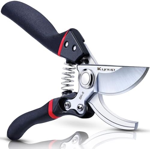 Kynup Pruning Shears for Gardening, Garden Shears Heavy Duty, Cutting Shears Pruners, Hedge Clippers, Rose Pruning Shears, Hand Clippers Gardening (Red Black)