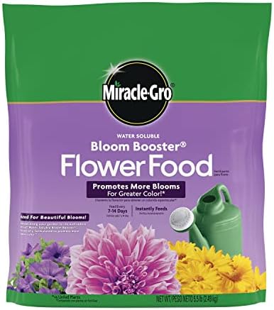 Miracle-Gro Water Soluble Bloom Booster Flower Food, Plant Food for Annual and Perennial Flowers, In-Ground and Container Plants, Roses, Hydrangeas, Hibiscus, 5.5 lb.