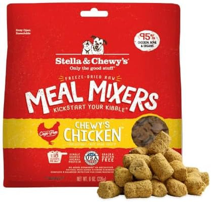 Stella & Chewy's Freeze Dried Raw Chewy’s Chicken Meal Mixers – Dog Food Topper for Small & Large Breeds – Grain Free, Protein Rich Recipe – 8 oz Bag