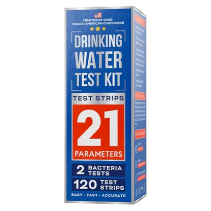 All-New 20 in 1 Drinking Water Testing Kit 120 Strips, Home Tap and Well Water Test Kit for Hardness, Lead, Iron, Copper, Chlorine, Fluoride