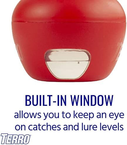 Terro Fruit Fly Traps for Indoors (4 Pack) + 180 Days of Lure Supply