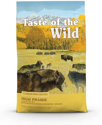 Taste of the Wild High Prairie Canine Grain-Free Recipe with Roasted Bison and Venison Adult Dry Dog Food, Made with High Protein from Real Meat and Guaranteed Nutrients and Probiotics 28lb