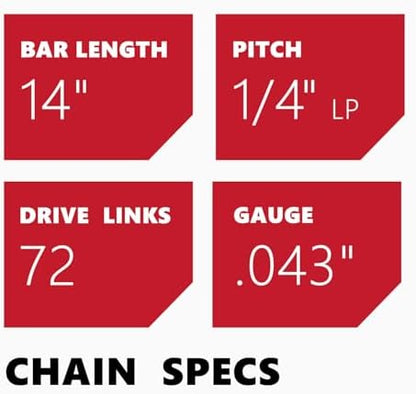 KAKEI 14 Inch Pole Saw Chain for Stihl 1/4" Pitch .043" Gauge 72 Drive Links Chainsaw Chain - 71PMM3 72 for Stihl Pole Saws (3 Chains)