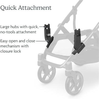 UPPAbaby Lower Adapter for Vista, Vista V2, Vista V3 Strollers/Compatible with RumbleSeat V2+, Bassinet, Aria, Mesa V2, and Mesa Max Infant Car Seats/Quick + Secure Attachment / 1 Set