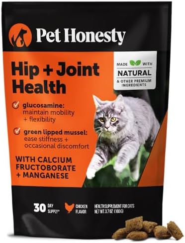 Cat Hip & Joint Health Crunchy & Creamy Chews - Cat Joint Support Supplement with Glucosamine, Health Supplies & Hip Support for Indoor & Outdoor Cats (Chicken 30-Day Supply)