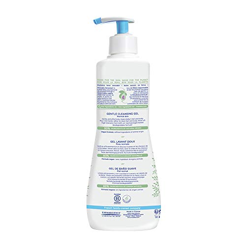 Mustela Baby Gentle Cleansing Gel - Baby Hair & Body Wash - with Natural Avocado fortified with Vitamin B5 - Biodegradable Formula & Tear-Free - 1 or 2-Pack - Various Sizes