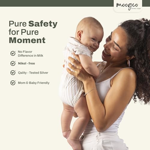 The Original Silver Nursing Cups - 925k Nipple Cups - Nipple Shield for Nursing Newborn - Silver Nipple Covers Breastfeeding (Pure Silver, 925 Regular Size)