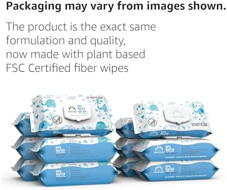 Amazon Brand - Mama Bear 99% Water Based Baby Wipes, Hypoallergenic for Sensitive Skin, Fragrance Free, 432 Count (6 Packs of 72)