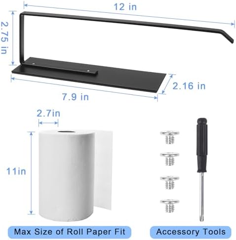 Magnetic Paper Towel Holder, Toilet Paper Roll Holder Magnetic Towel Rack Wall Mount Fridge Organizer for Paper Towels Rolls Bathroom Toilet Pantry RV Kitchen Organizers and Storage 2 Pack