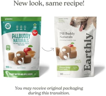 Earthly Pill Buddy Naturals - PB & Apple Recipe Pill Hiding Treats for Dogs - Make A Perfect Pill Concealing Pocket Or Pouch for Any Size Medication - 30 Servings