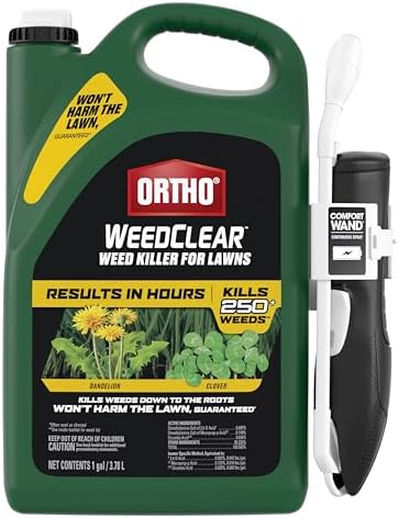 Ortho WeedClear Weed Killer for Lawns with Comfort Wand, Kills More than 250 Weeds including Dandelion and Clover, 1 gal.