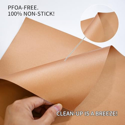 Renook Grill Mats for Outdoor Grill, Set of 6 Copper Grill Mat, Non-Stick and Reusable BBQ Copper Sheets for Gas Grilling Charcoal Electric Barbecue Cooking Accessories, PFOA Free, 15.75 X 13in
