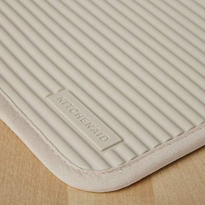 KitchenAid Ribbed Soft Silicone Pot Holder 2-Pack Set, Milkshake Tan, 7"x9"