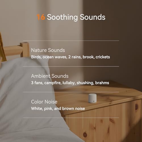 Dreamegg Portable White Noise Machine - Travel Sound Machine for Sleep, Features Powerful Battery, Egg-Sized, 16 Nature Sounds, Timer, Sound Machine for Baby Adults Office Privacy Home Gift