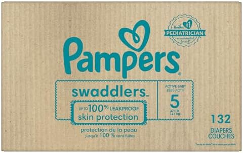 Pampers Baby Diapers - Swaddlers - Size 5, 132 Count, Ultra Absorbent Disposable Infant Diaper