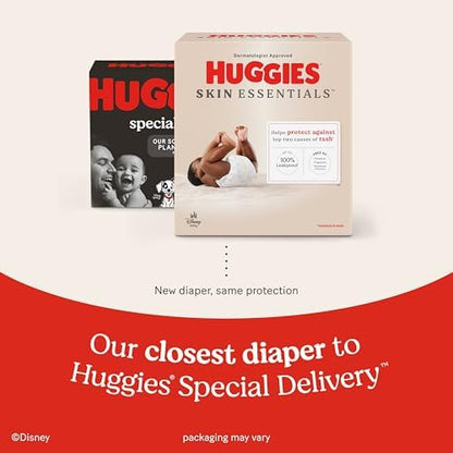 Huggies Size 1 Diapers, Skin Essentials Baby Diapers, Size 1 (8-14 lbs), 84 Count, Packaging May Vary