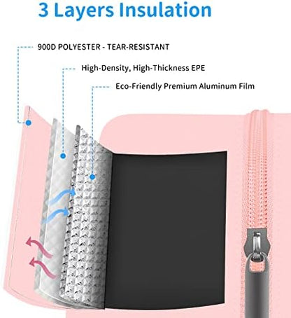 DALINDA Lunch Bag Lunch Box for Women Men Reusable Insulated Lunch Bags for Adults,Leakproof Cute Cooler Lunch Tote Bag,Large Capacity for Work Travel Picnic, PINK