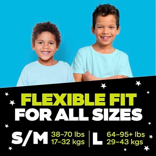 Ninjamas Boys Bedwetting Nighttime Underwear, Size S/M (38-70 lbs), 44 Count, Overnight Protection, Ultra Absorbent, Hypoallergenic
