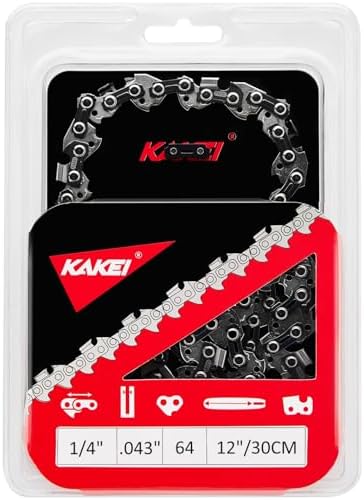 KAKEI 12 Inch Chainsaw Chain for Stihl 1/4" LP Pitch .043" Gauge 64 Drive Links- 71PMM3 64 for Stihl Pole Saws (1 Chain)