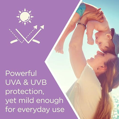 Aveeno Baby Continuous Protection Zinc Oxide Mineral Sunscreen Lotion for Sensitive Skin, Broad Spectrum SPF 50, Tear-Free, Sweat- & Water-Resistant, Paraben-Free, Travel-Size, 3 fl. oz