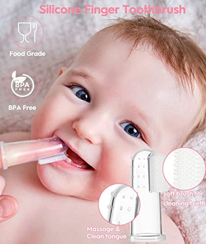 Baby Healthcare and Grooming Kit, Safety Newborn Nursery Baby Care Kit, with Hair Brush Comb, Nail Clipper, Thermometer, Pacifier Clip, Baby Registry Search, Baby Girl Boy Newborn Essentials