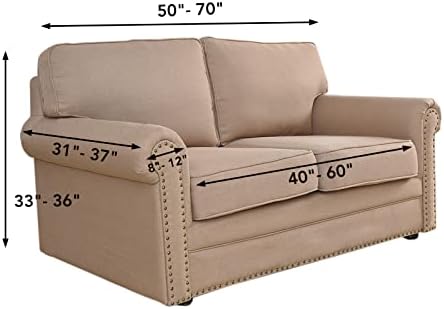 Easy-Going Stretch Loveseat Slipcover 1-Piece Sofa Cover Furniture Protector Couch Soft with Elastic Bottom for Kids Polyester Spandex Jacquard Fabric Small Checks (Loveseat, Dark Gray)