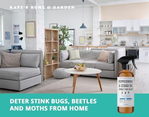 Kate's Home & Garden Peppermint Oil Spray for Bugs, Insects, Spiders. Indoor Repellent Pest Control with Cedarwood Oil (16oz, Natural, Non Toxic)