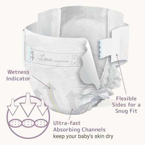 Bambo Nature Hypoallergenic Baby Diapers, Eco-Labelled Sustainable Diapers, Enhanced Leakage Protection, Totally Chlorine-free, Skin Friendly, and Super Absorbent - Size 4 (27 Count)