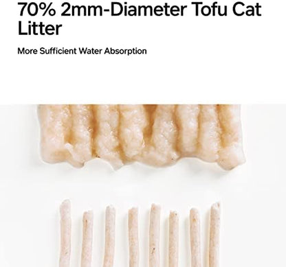 pidan Tofu Cat Litter Clumping,Flushable,Ultra Absorbent and Fast Drying, 100% Natural Ingredients Litter,Solubility in Water,Really Dust-Free,Less Scattering (5.3lb×2bags)
