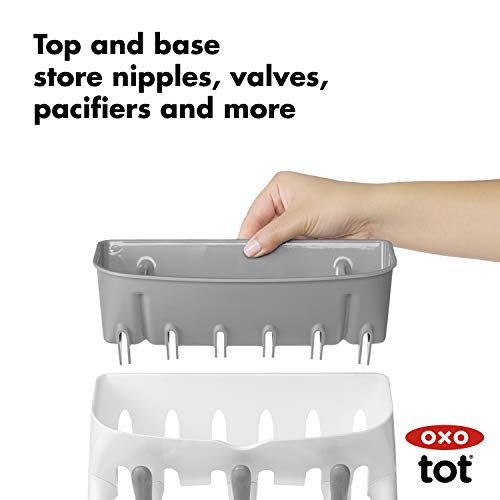 OXO Tot Space-Saving Bottle Drying Rack, Baby Bottle Organizer for Countertop