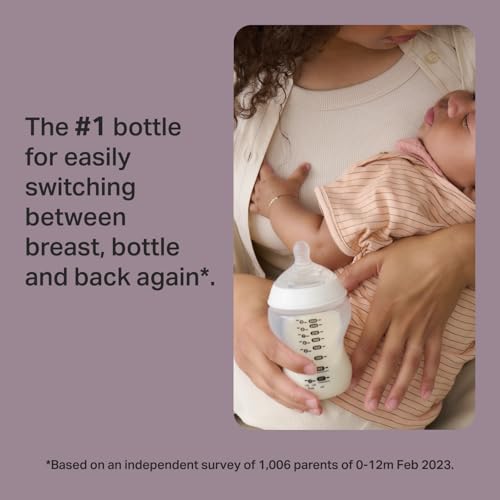 Tommee Tippee Natural Start Anti-Colic 9 oz BPA Free Baby Bottles, 0+ Months, Slow Flow Breast-Like Nipple, Self Sterilizing, Designed for Seamless Transition Between Bottle & Breast, Pink, Pack of 2
