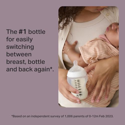 Tommee Tippee Natural Start Anti-Colic 9 oz BPA Free Baby Bottles, 0+ Months, Slow Flow Breast-Like Nipple, Self Sterilizing, Designed for Seamless Transition Between Bottle & Breast, Pink, Pack of 2