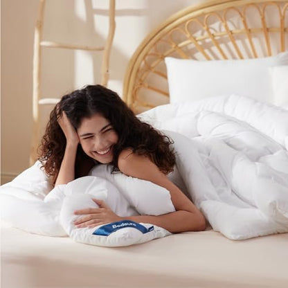 Bedsure Comforter Duvet Insert - Quilted Comforters Queen Size, All Season Duvet, Down Alternative Bedding, with 8 Tabs, Gifts for Women/Men, White, Queen 88 x 88 Inches