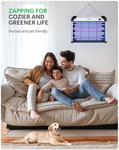 Buzbug LED Bug Zapper Indoor, 10 Years Lifespan 3 Lamps Enhance Insect Attraction, 3800V High-Voltage, Electric Mosquito Zapper, Fruit Fly Mosquito Moth Gnat Trap, Killer, Zapper -MA009