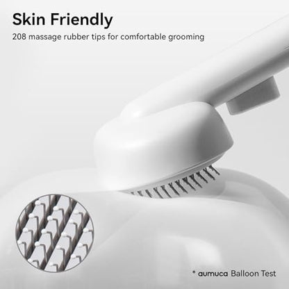 Aumuca Cat Brush for Shedding, Cat Brushes for Indoor Cats, Cat Brush for Long or Short Haired Cats, Cat Hair Brush Cat Grooming Deshedding Brush for Dog Kitten Horse Massage Removes Loose Fur, White