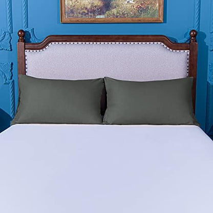 NTBAY Queen Pillowcase Set - 4 Pack Brushed Microfiber 20x30 Pillowcases - Soft, Wrinkle-Free, Fade-Resistant, Stain-Resistant, Dark Grey Pillowcases with Envelope Closure - 20x30 Inches, Dark Grey